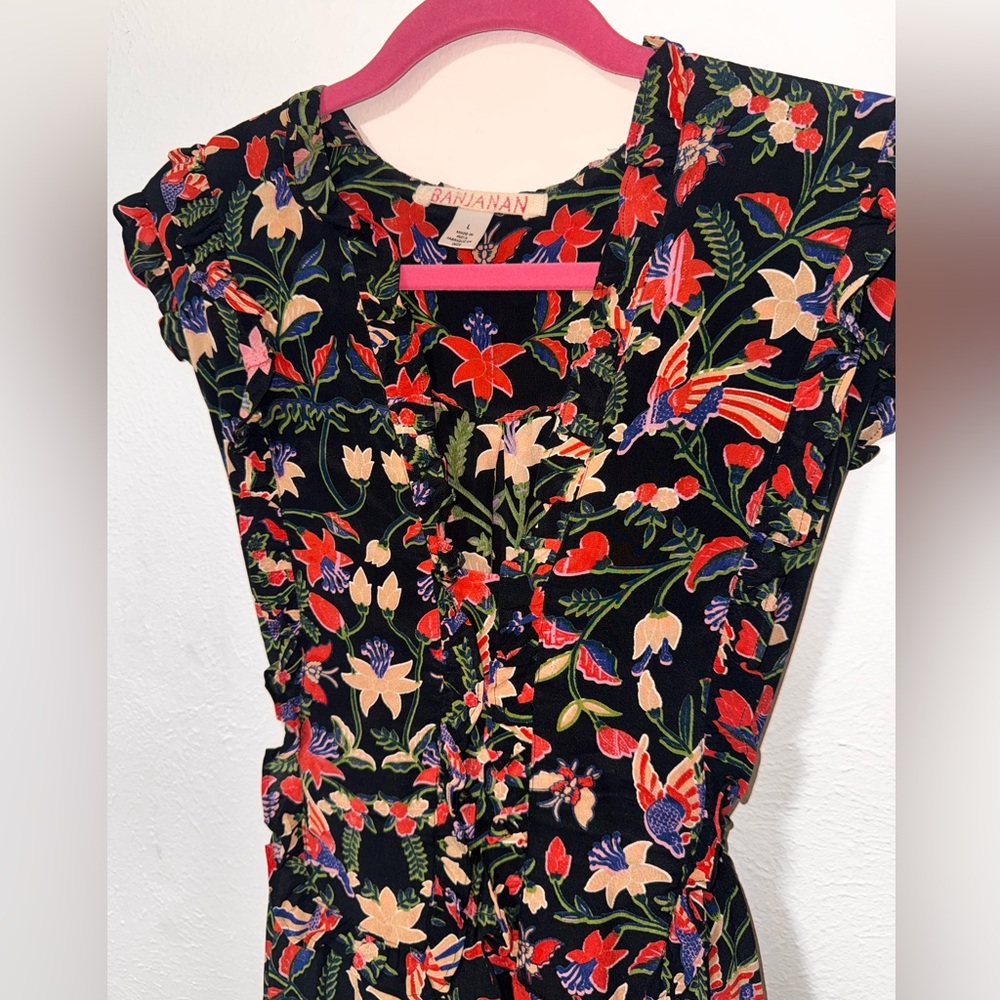 Banjanan for Anthropologie Tiered Floral Maxi Dress